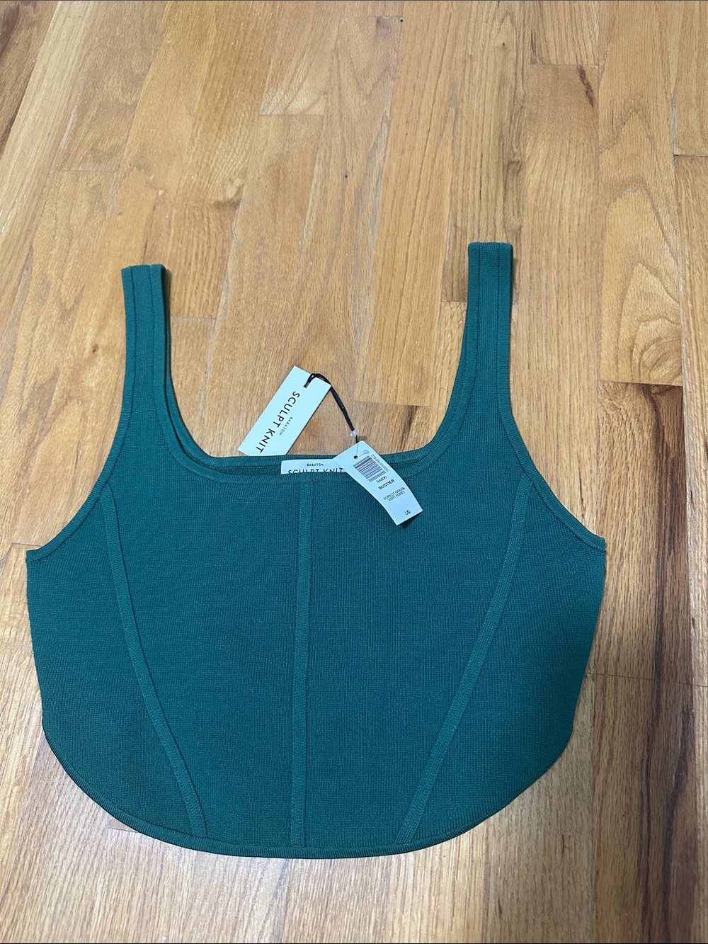 Aritzia Forest Green Ribbed Crop Tank